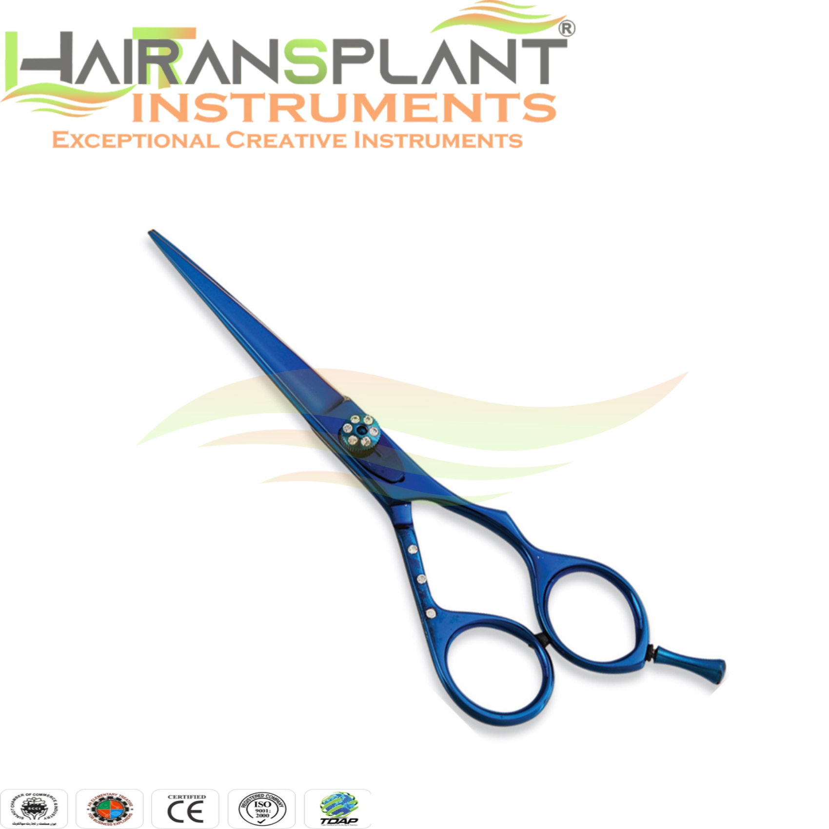 Professional Razor Hair Cutting Scissors Blue Hair Shears - Image 2